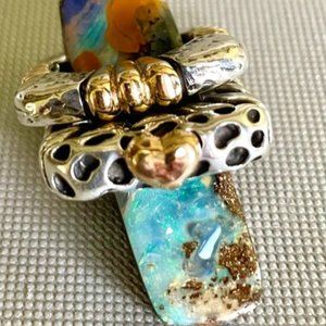 DIAN MALOUF STACK RINGS 14K & STERLING SILVER